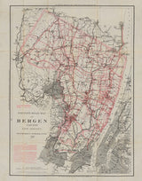 1894 Map of Bergen County New Jersey