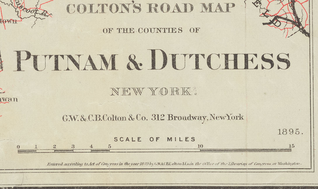 1895 Map of Putnam & Dutchess County New York