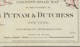 1895 Map of Putnam & Dutchess County New York