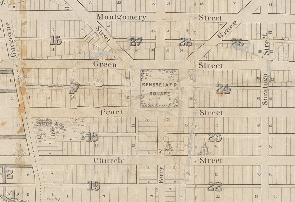 1835 Map of Schuylerville New York