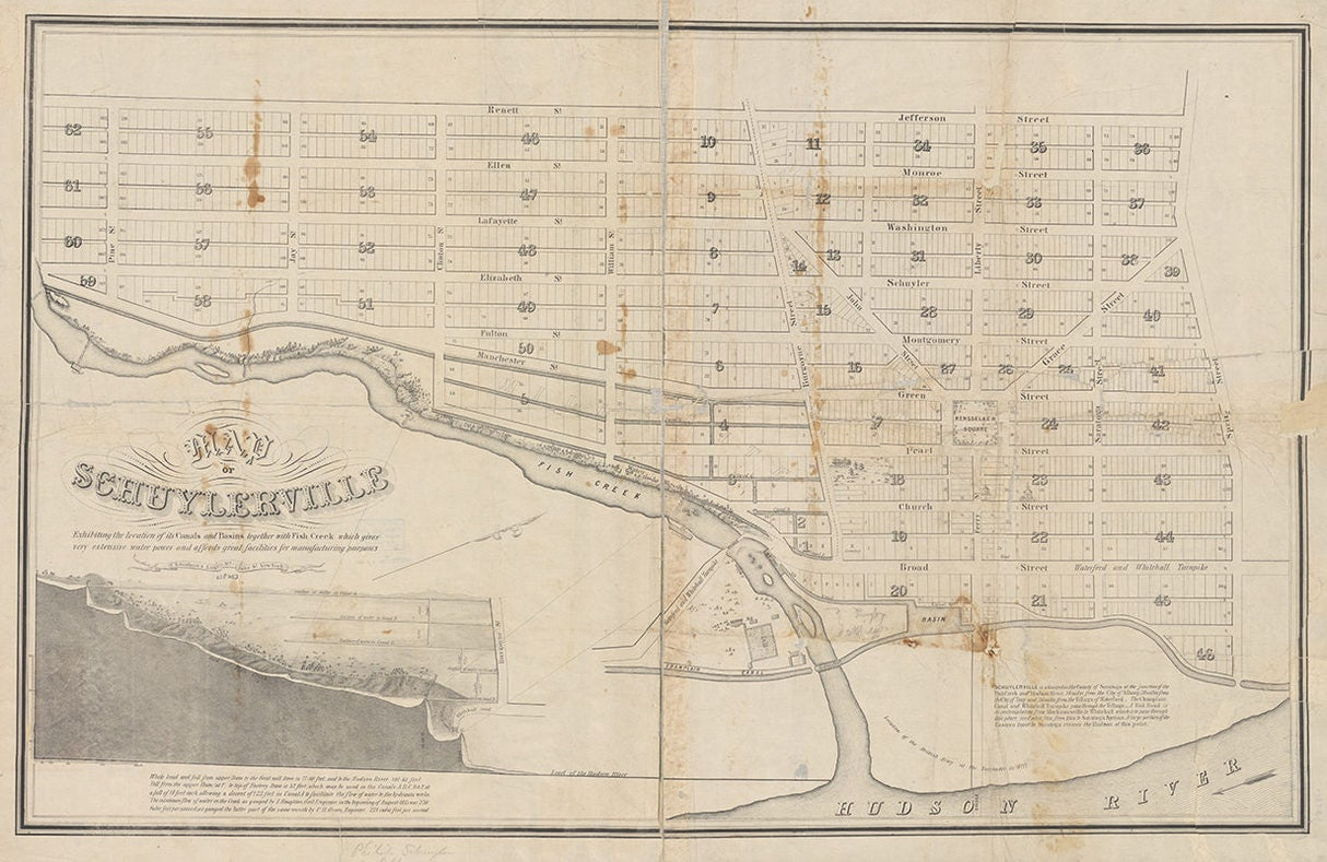 1835 Map of Schuylerville New York