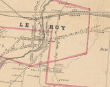 1856 Map of Leroy Genesee County New York