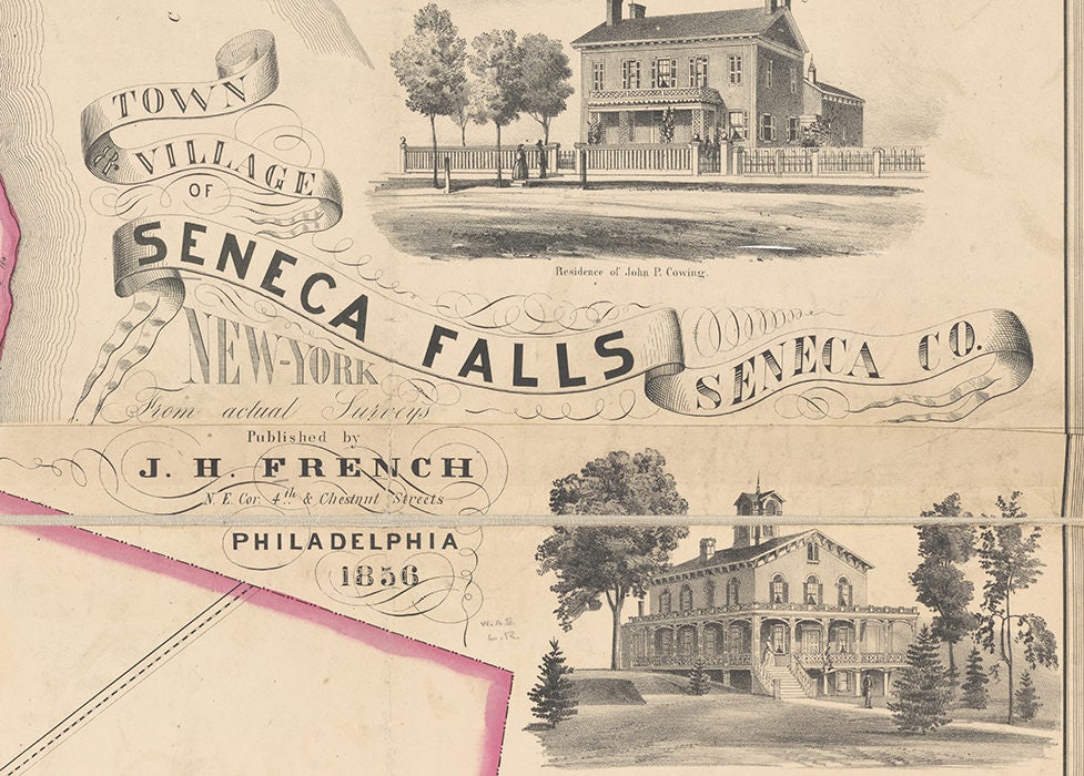 1856 Map of Seneca Falls Seneca County New York