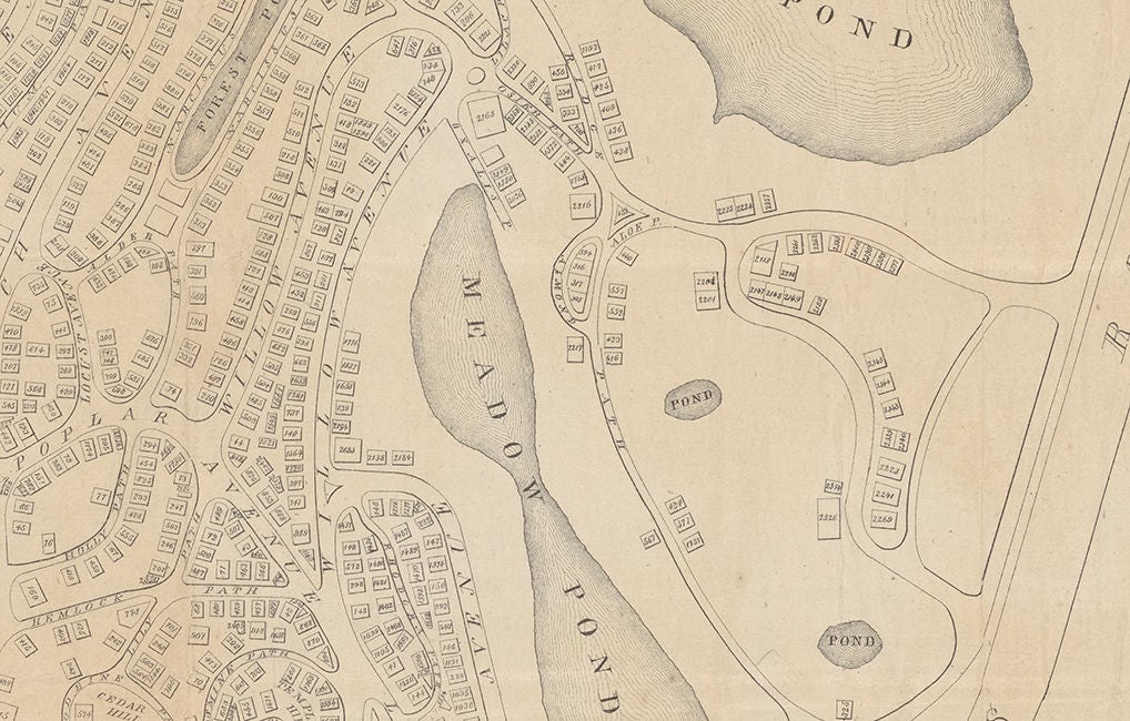 1854 Map of the Cemetery of Mount Auburn