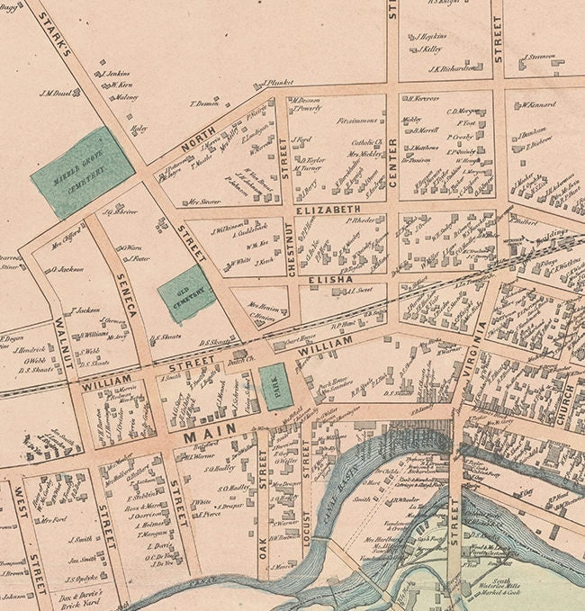 1855 Map of Waterloo Seneca County New York