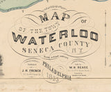 1855 Map of Waterloo Seneca County New York