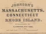 1866 Map of Massachusetts Connecticut and Rhode Island