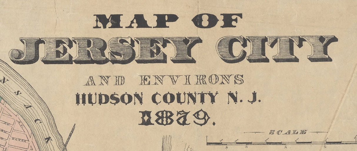 1879 Map of Jersey City New Jersey