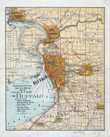 1893 Map of Buffalo New York Area