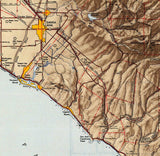 1949 Topo Map of Santa Ana California Quadrangle