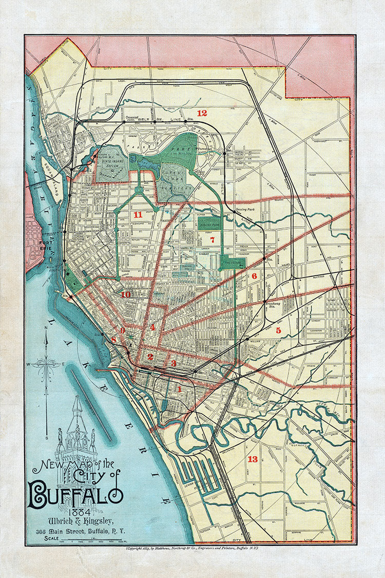 1884 Map of Buffalo New York