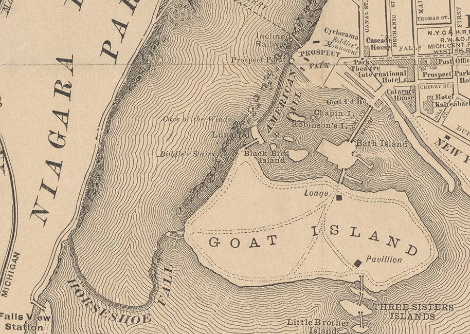 1885 Map of Niagra Falls New York