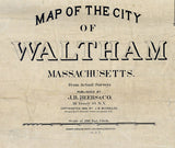 1886 Map of Waltham Massachusetts