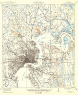 1918 Topo Map of Jacksonville Florida Quadrangle