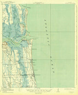 1918 Topo Map of Mayport Florida Quadrangle Jax Beach