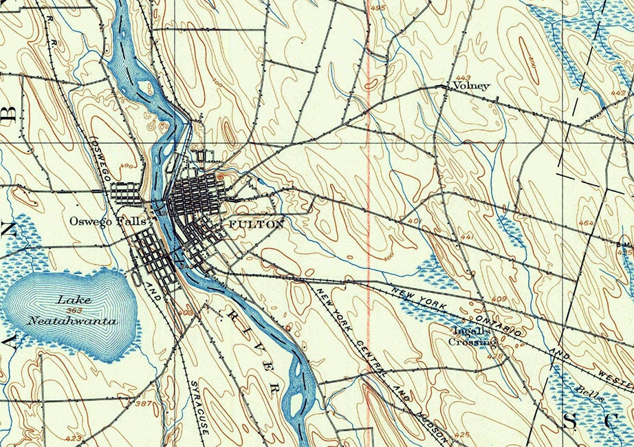 1895 Topo Map of Fulton New York Quadrangle