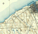 1895 Topo Map of Oswego New York Quadrangle