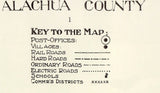 1914 Map of Alachua County Florida Gainesville
