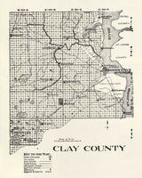 1914 Map of Clay County Florida Green Cove Springs