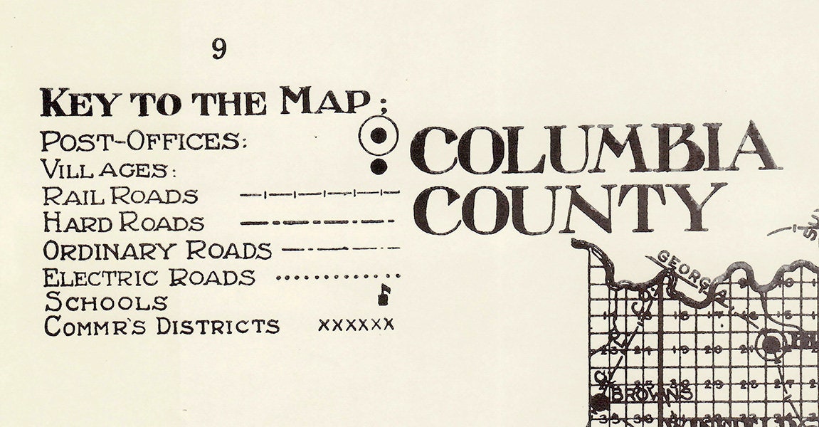 1914 Map of Columbia County Florida