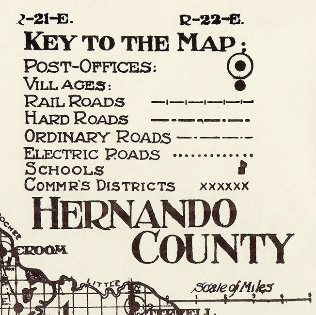 1914 Map of Hernando County Florida