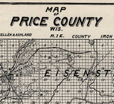 1914 Farm Line Map of Price County Wisconsin