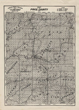1914 Farm Line Map of Price County Wisconsin