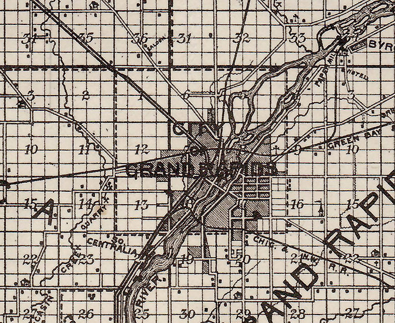 1914 Farm Line Map of Wood County Wisconsin