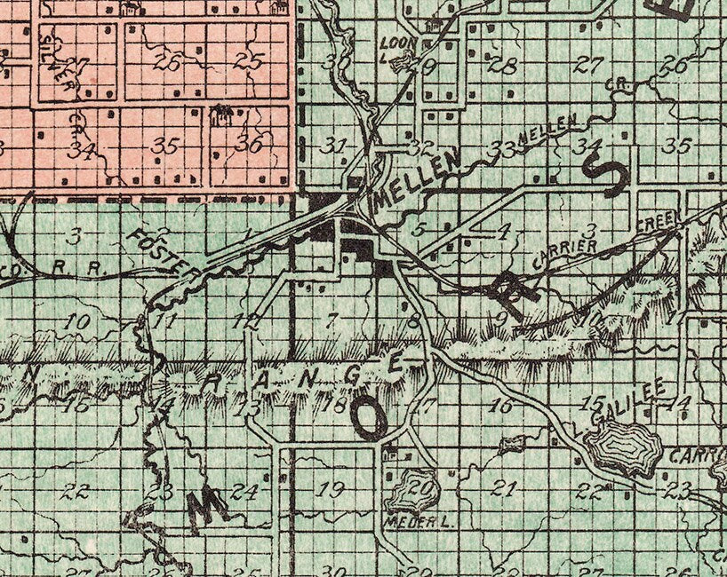 1917 Farm Line Map of Ashland County Wisconsin
