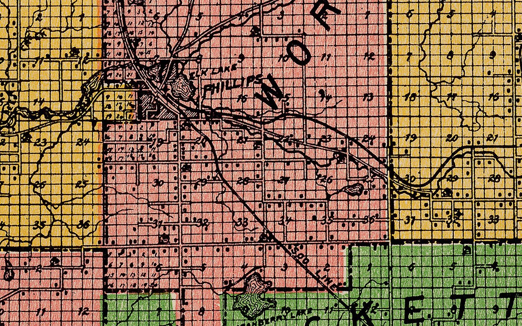 1917 Farm Line Map of Price County Wisconsin