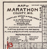 1926 Farm Line Map of Marathon County Wisconsin