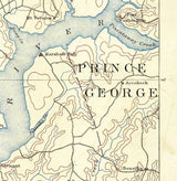 1890 Topo Map of Mount Vernon Virginia Quadrangle
