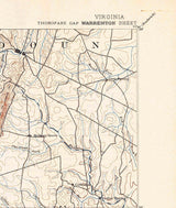 1894 Topo Map of Thorofare Gap Virginia Quadrangle