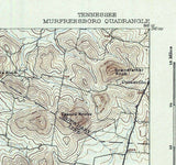 1916 Topo Map of Murfreesboro Tennessee Quadrangle