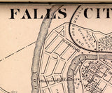 1872 Map of Falls City Township Fayette County PA Ohiopile