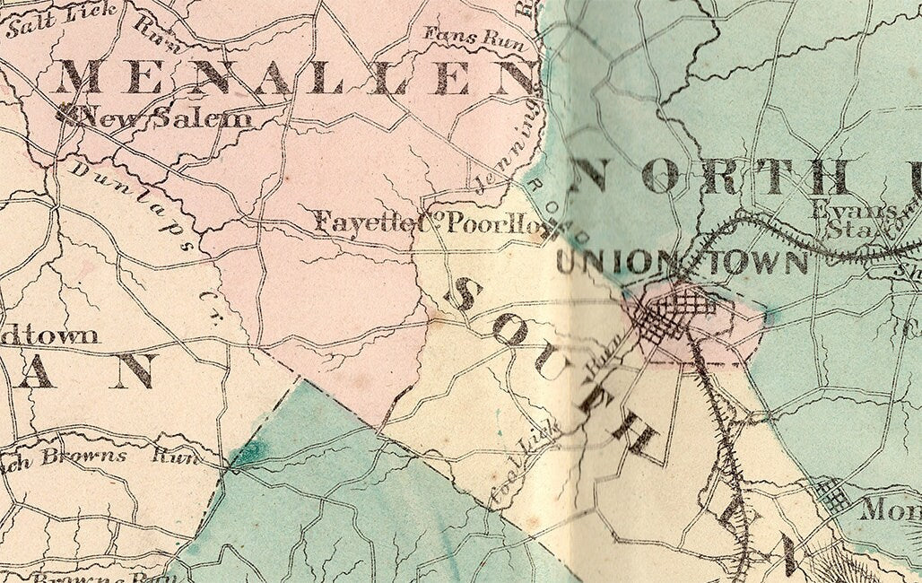 1872 Map of Fayette County PA