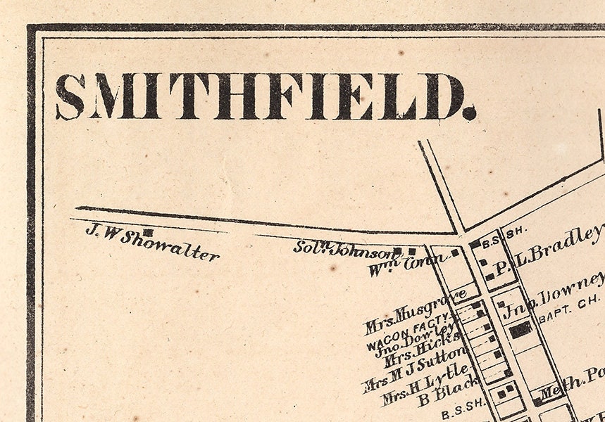 1872 Map of Franklin Township Fayette County PA Smithfield
