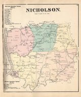 1872 Map of Nicholson Township Fayette County PA