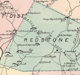 1872 Map of Red Stone Township Fayette County PA
