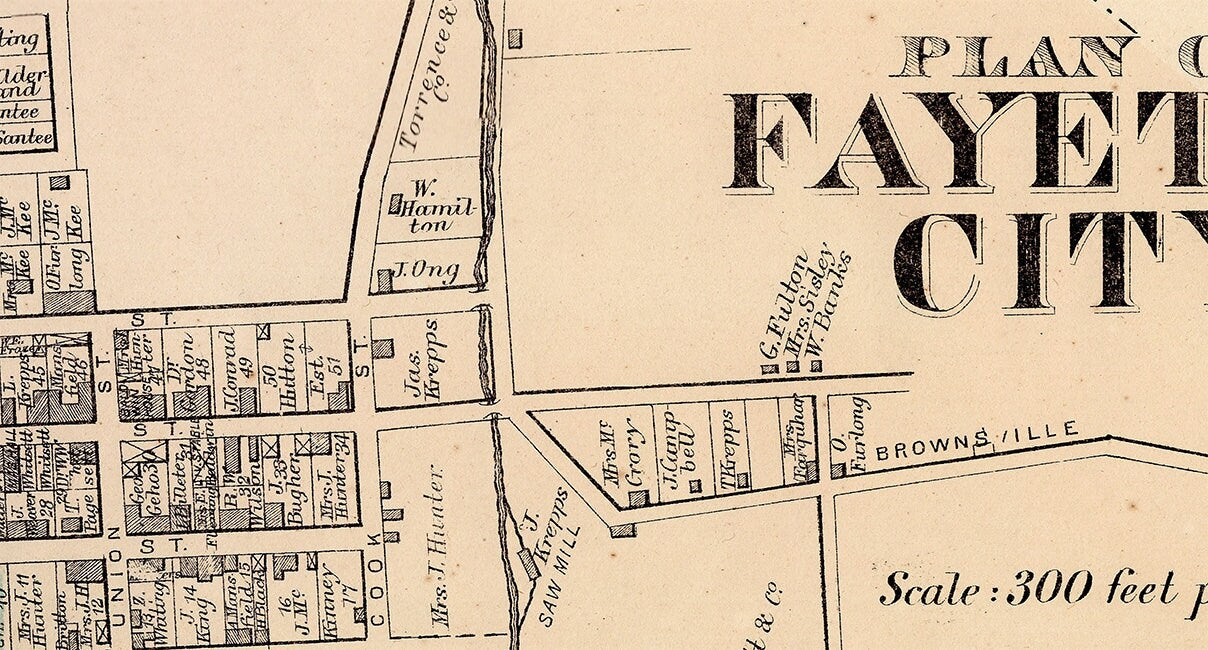 1872 Map of Washington Township Fayette County PA Fayette City