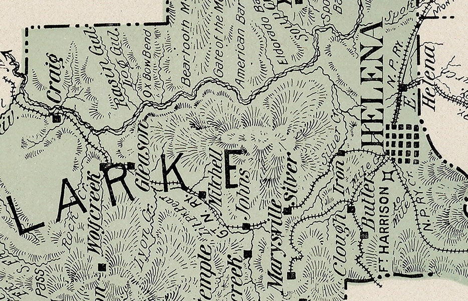 1900 Map of Lewis and Clarke County Montana