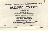 1954 Map of Brevard County Florida