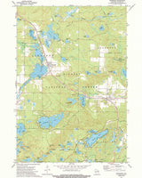 1972 Map of Townsend Quadrangle Wisconsin Archibald Lake