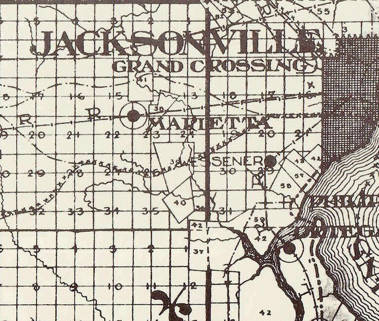 1914 Map of Duval County Florida Jacksonville