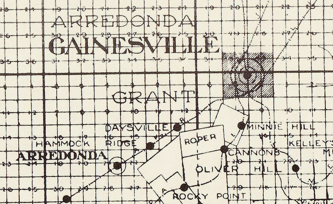 1914 Map of Alachua County Florida Gainesville