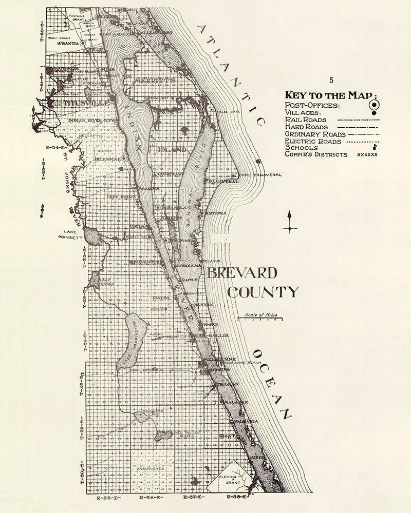 1914 Map of Brevard County Florida