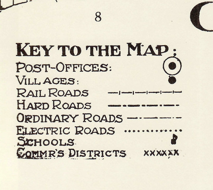 1914 Map of Clay County Florida Green Cove Springs
