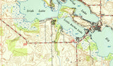1950 Topo Map of Tippecanoe Lake Indiana