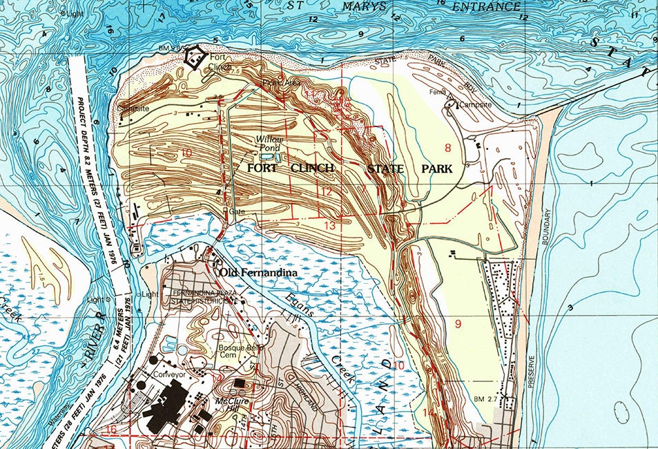 1994 Topo Map of Fernandina Beach Florida