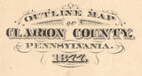 1877 Map of Clarion County Pennsylvania